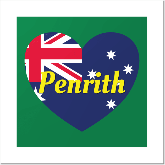 Penrith NSW Australia Australian Flag Heart Wall Art by DPattonPD